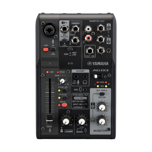 Yamaha AG03MK2 Live Streaming USB Mixer & Audio Interface - Black