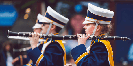 Band members marching