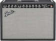 The image shows a Fender Deluxe Reverb guitar amplifier with a black tolex exterior and silver grille featuring the Fender logo. It has a top control panel with knobs for tone, volume, reverb, and vibrato, two input jacks, and a carrying handle. This classic tube amp is known for its warm tone, built-in spring reverb, vibrato, and 22 watts of power, popular in blues, rock, country, and jazz.