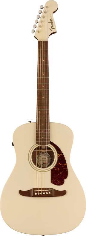 The image shows a Fender dreadnought acoustic guitar with a natural light wood top, dark tortoiseshell pickguard, and traditional circular sound hole with rosette. It has a dark fretboard with dot markers, a light headstock featuring the Fender logo, six chrome tuning pegs, and an acoustic-electric setup. The guitar has a clean, classic look typical of full-size acoustics for players of all levels.