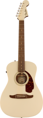 The image shows a Fender dreadnought acoustic guitar with a natural light wood top, dark tortoiseshell pickguard, and traditional circular sound hole with rosette. It has a dark fretboard with dot markers, a light headstock featuring the Fender logo, six chrome tuning pegs, and an acoustic-electric setup. The guitar has a clean, classic look typical of full-size acoustics for players of all levels.