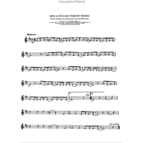 Sheet music for 'With a Little Help from My Friends' by The Beatles  for saxophone on a white background.