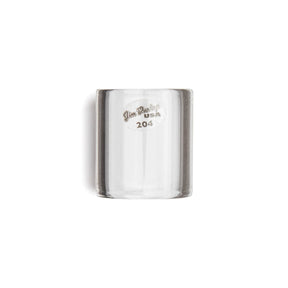 A medium knuckle glass guitar slide with Dunlop branding on a white background