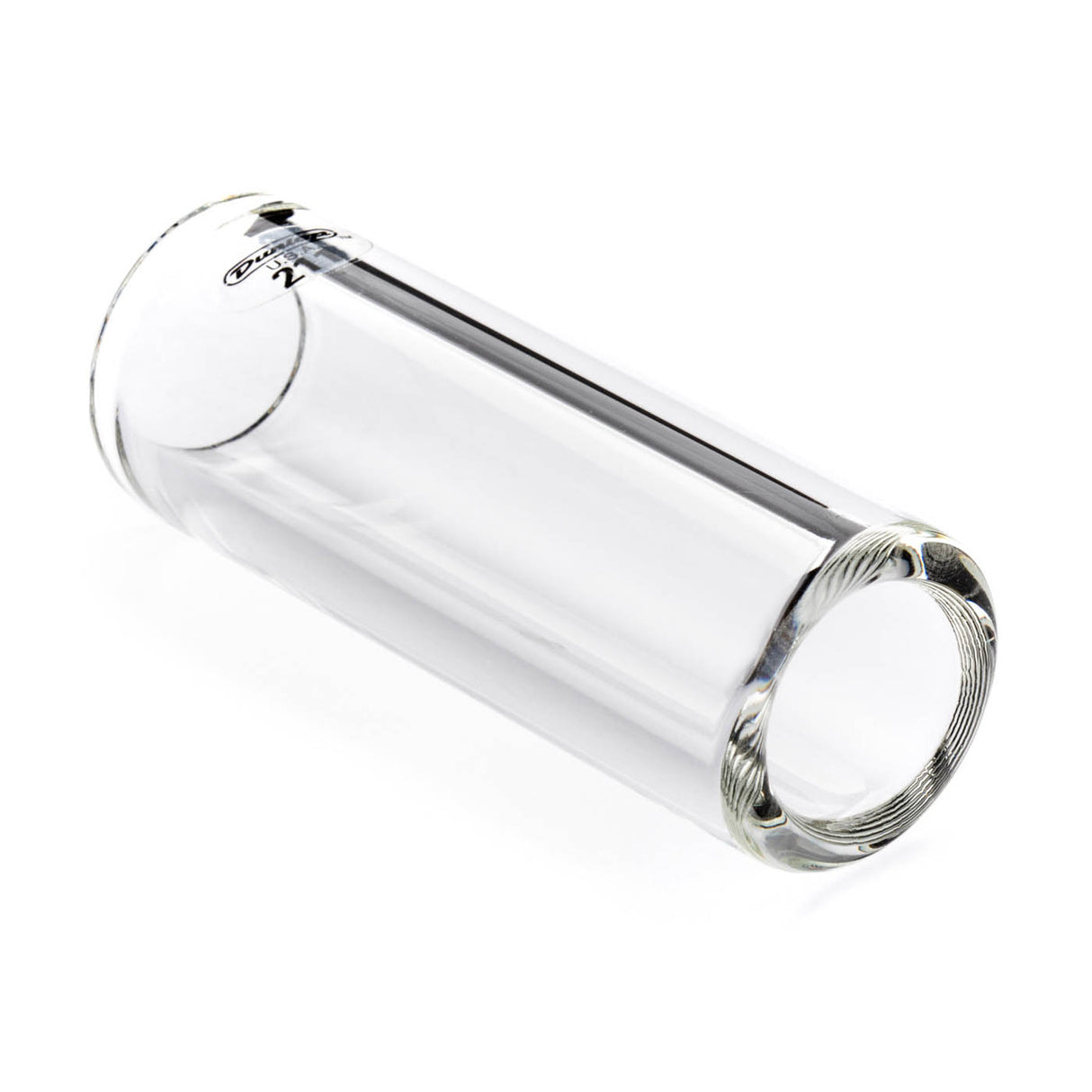 A clear glass slide with Dunlop branding on a white background