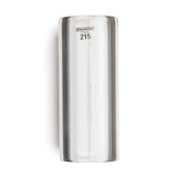 A clear glass slide for guitar with Dunlop branding on a white background