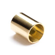 A short brass slide for guitar on a white background