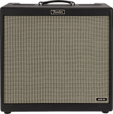 The image shows a Fender ACB 50 combo guitar amplifier with a black textured cabinet, classic woven cream speaker grille, and the Fender logo on top. It features a black leather handle and an "ACB 50" label, indicating a 50-watt amp designed for acoustic guitars. The combo design integrates amplifier and speaker in one portable unit, ideal for performances, recording, or practice.