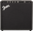 The image shows a Fender guitar amplifier, likely a compact practice or modeling amp. It features the distinctive Fender logo on the black front panel and several control knobs on the top for adjusting volume, tone, gain, and effects. This type of amp is commonly used for home practice, small gigs, or recording. Fender is a renowned brand known for both classic tube and modern digital amps.