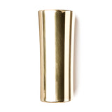 Tapered brass slide for guitar on a white background