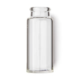 Clear glass bottle guitar slide on a white background