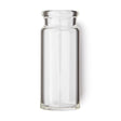 Clear glass bottle guitar slide on a white background