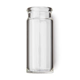 Clear glass bottle guitar slide on a white background