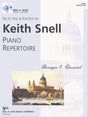 The image shows a piano music book from the Neil A. Kjos Piano Library titled "Piano Repertoire," edited by Keith Snell, focused on Baroque & Classical music. It is marked Level Five with product code GP605. The cover features a classical European cityscape with a domed building and waterfront. Published by Neil A. Kjos Music Company, it is an intermediate-level collection for piano students.