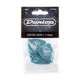 Pack of Dunlop guitar picks with clear plastic packaging on a white background