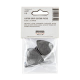 Pack of Dunlop Gator Grip guitar picks with clear plastic packaging on a white background