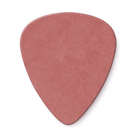 Pink guitar pick on a white background