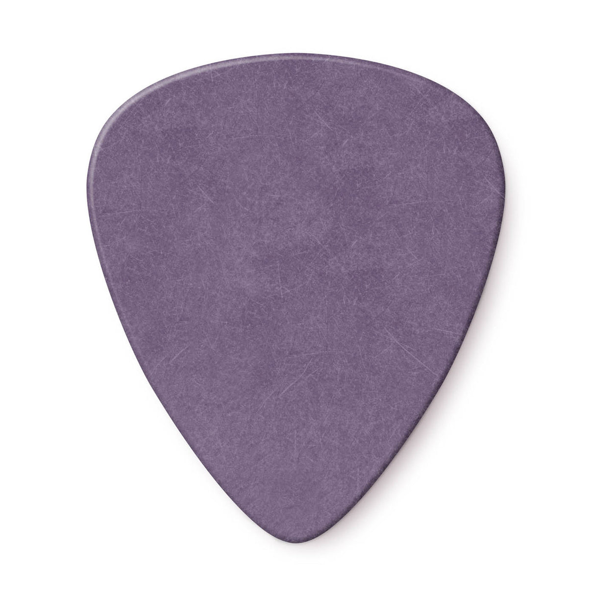 Purple guitar pick on a white background