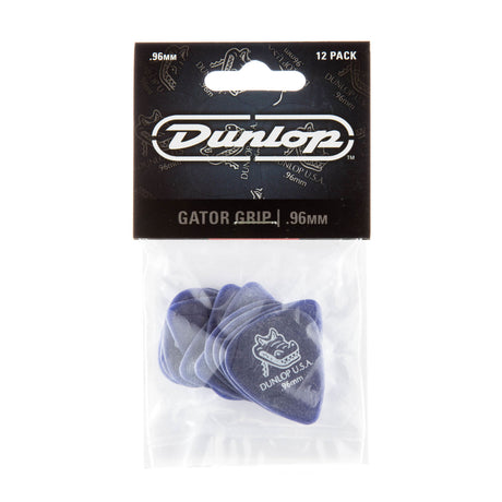 Pack of Dunlop guitar picks with clear plastic packaging on a white background