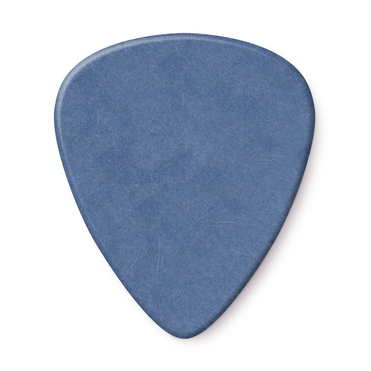 Blue guitar pick on a white background