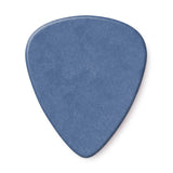 Blue guitar pick on a white background