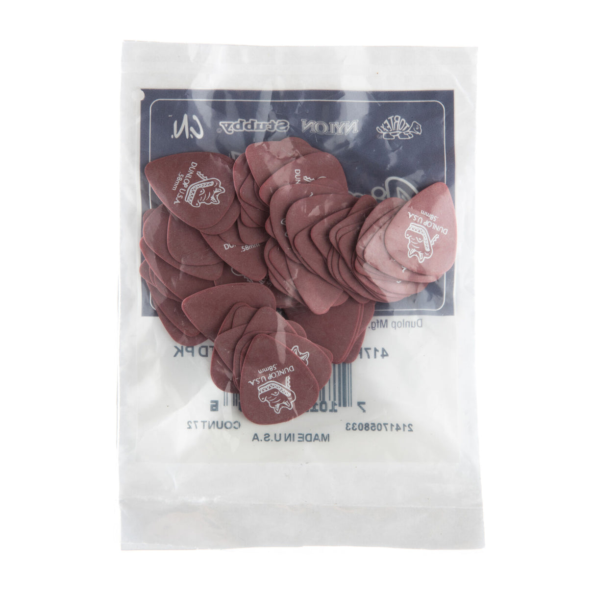 A packaged guitar picks with Jim Dunlop branding on a white background