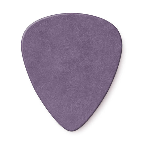 Purple guitar pick on a white background