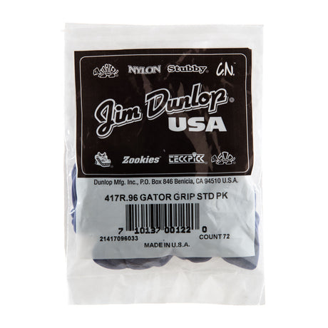 Packaged Jim Dunlop gator grip picks on a white background