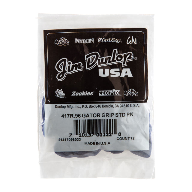 Packaged Jim Dunlop gator grip picks on a white background