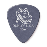 Guitar pick with Dunlop USA logo and text on a white background