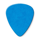 Blue guitar pick on a white background