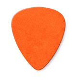 Orange guitar pick on a white background