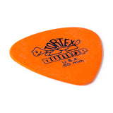 Orange guitar pick with Dunlop branding on a white background