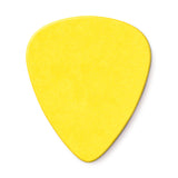 Yellow guitar pick on a white background