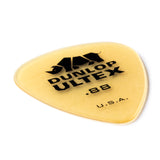 Dunlop Ultex guitar pick with black text on a white background