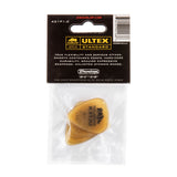 Packaged Dunlop Ultex guitar picks with packaging showing brand details.