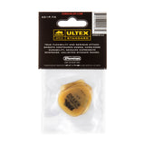Guitar pick in packaging with Dunlop Ultex Standard label on a white background