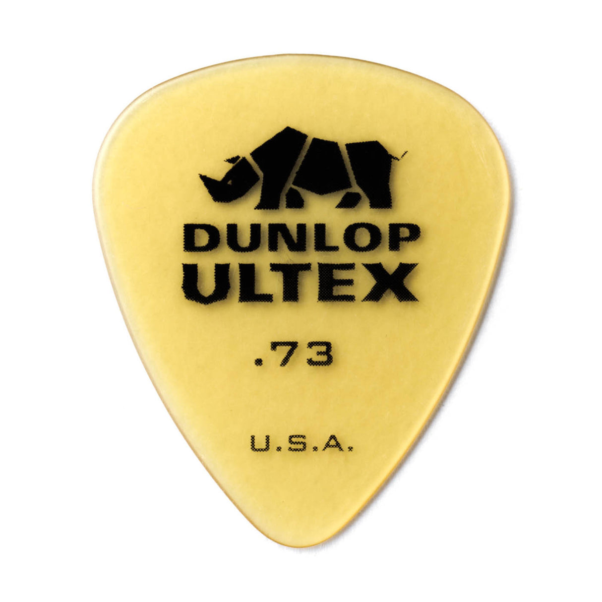 Dunlop Ultex guitar pick with rhino logo on a white background