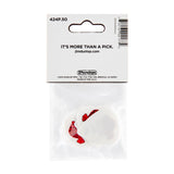 White guitar picks in packaging with Dunlop branding on a white background