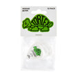 Pack of Tortex guitar picks with a green turtle design on a white background