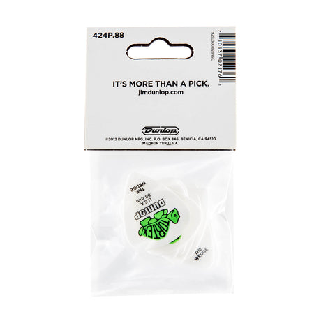 Guitar pick packaging with Dunlop branding on a white background