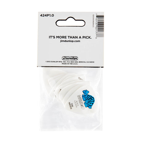 Pack of Dunlop guitar picks with packaging on a white background