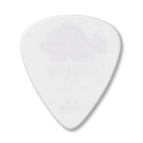 White guitar pick on a white background