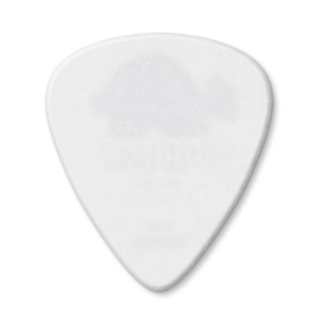 White guitar pick on a white background