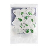 Pack of guitar picks with green logo on a white background