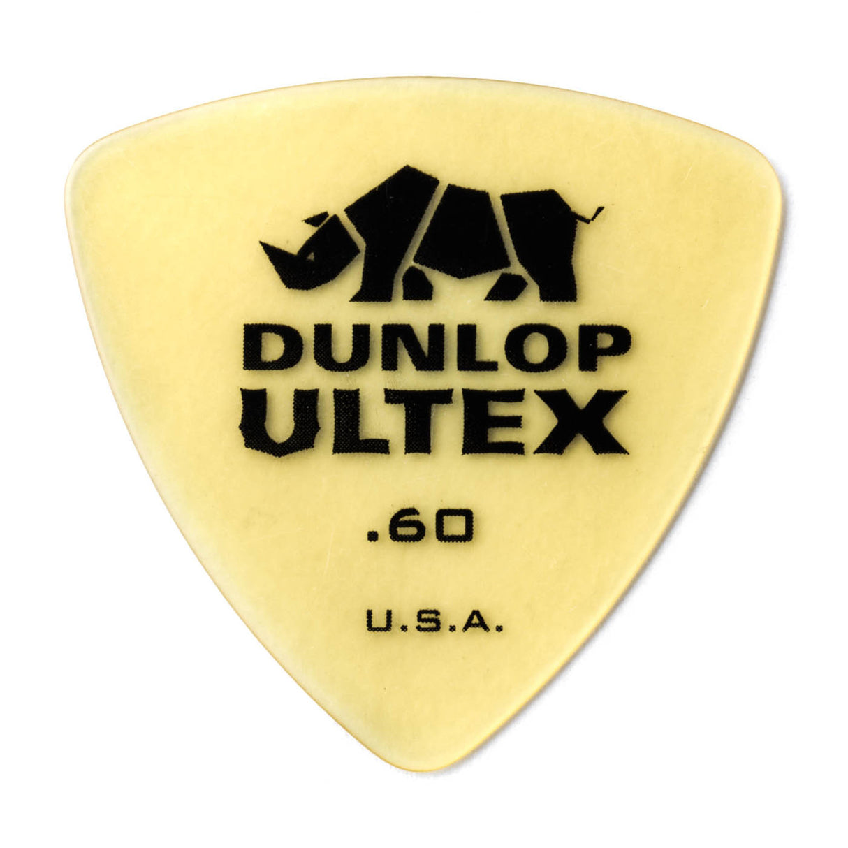 Dunlop Ultex guitar pick with rhino logo on a white background