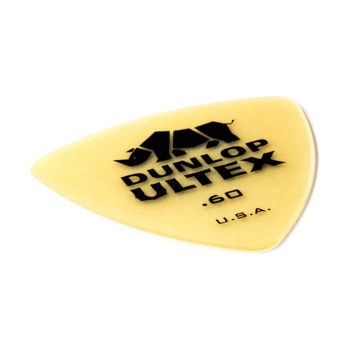 Dunlop Ultex guitar pick with black text on a white background