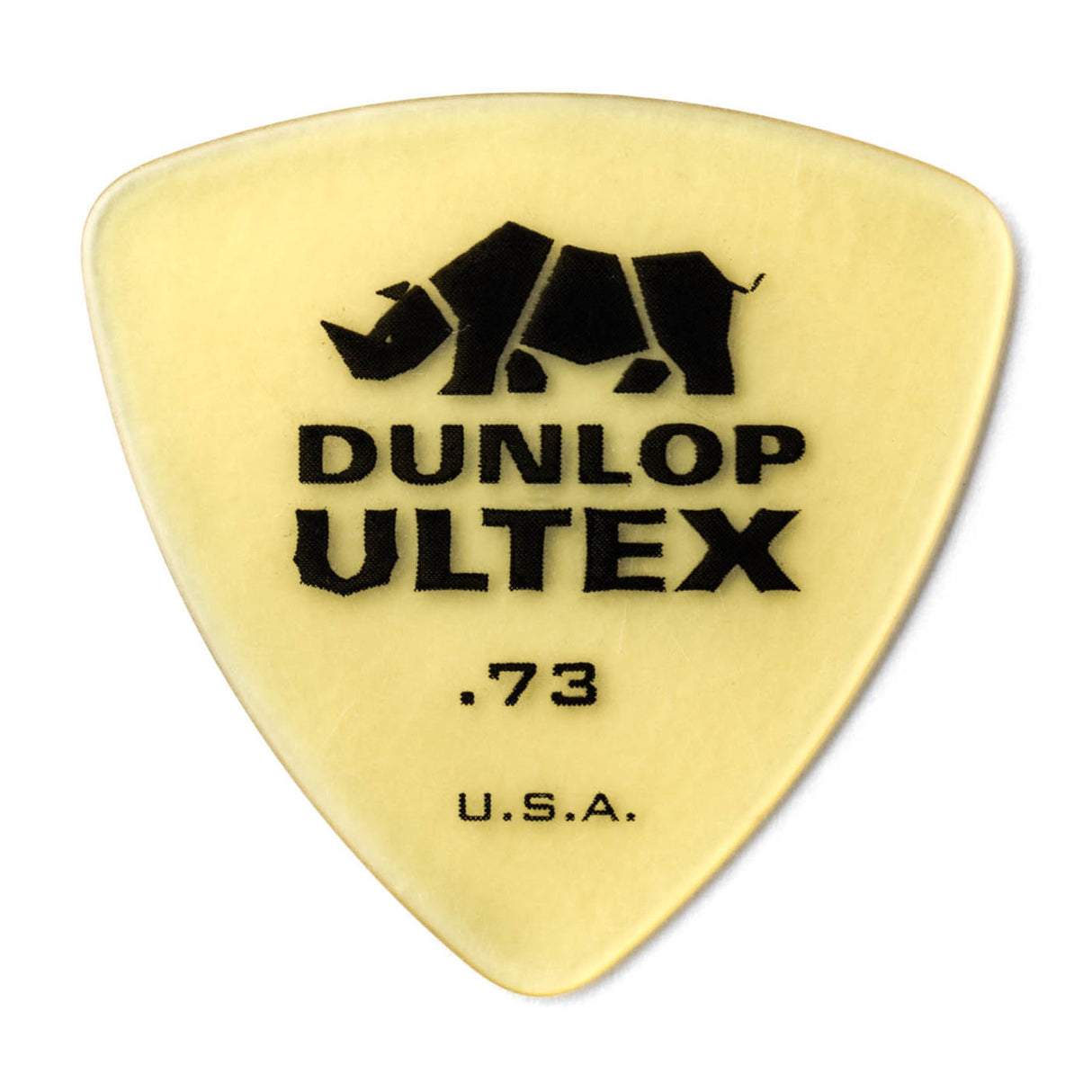 Dunlop Ultex guitar pick with rhino logo on a white background