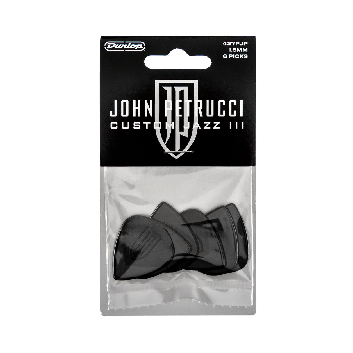 Pack of John Petrucci Custom Jazz III guitar picks with Dunlop branding.