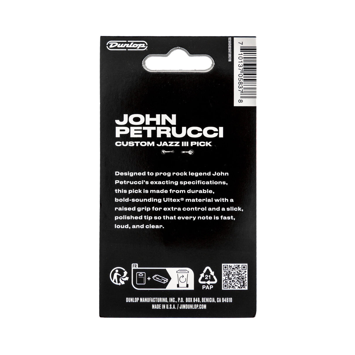 Dunlop John Petrucci Custom Jazz III Pick packaging on a white background