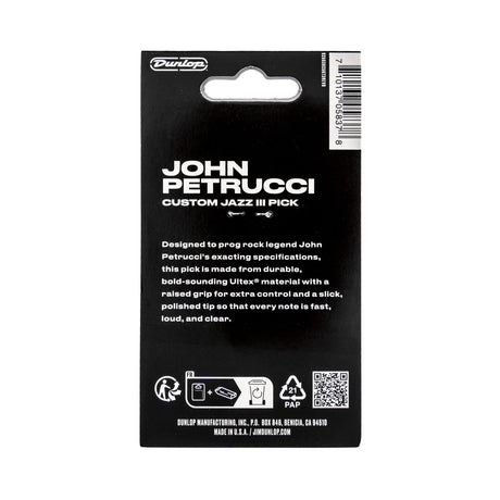 Dunlop John Petrucci Custom Jazz III Pick packaging on a white background